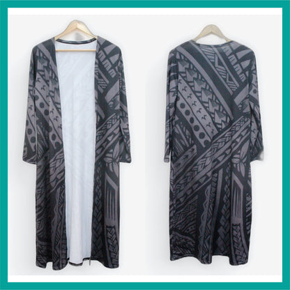 Tribal print long cardigan