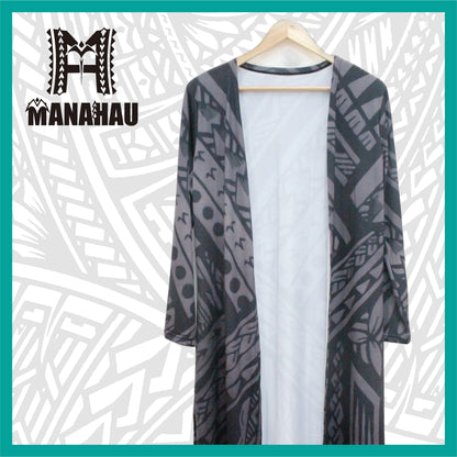 Tribal print long cardigan