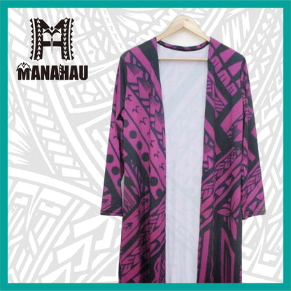 Tribal print long cardigan