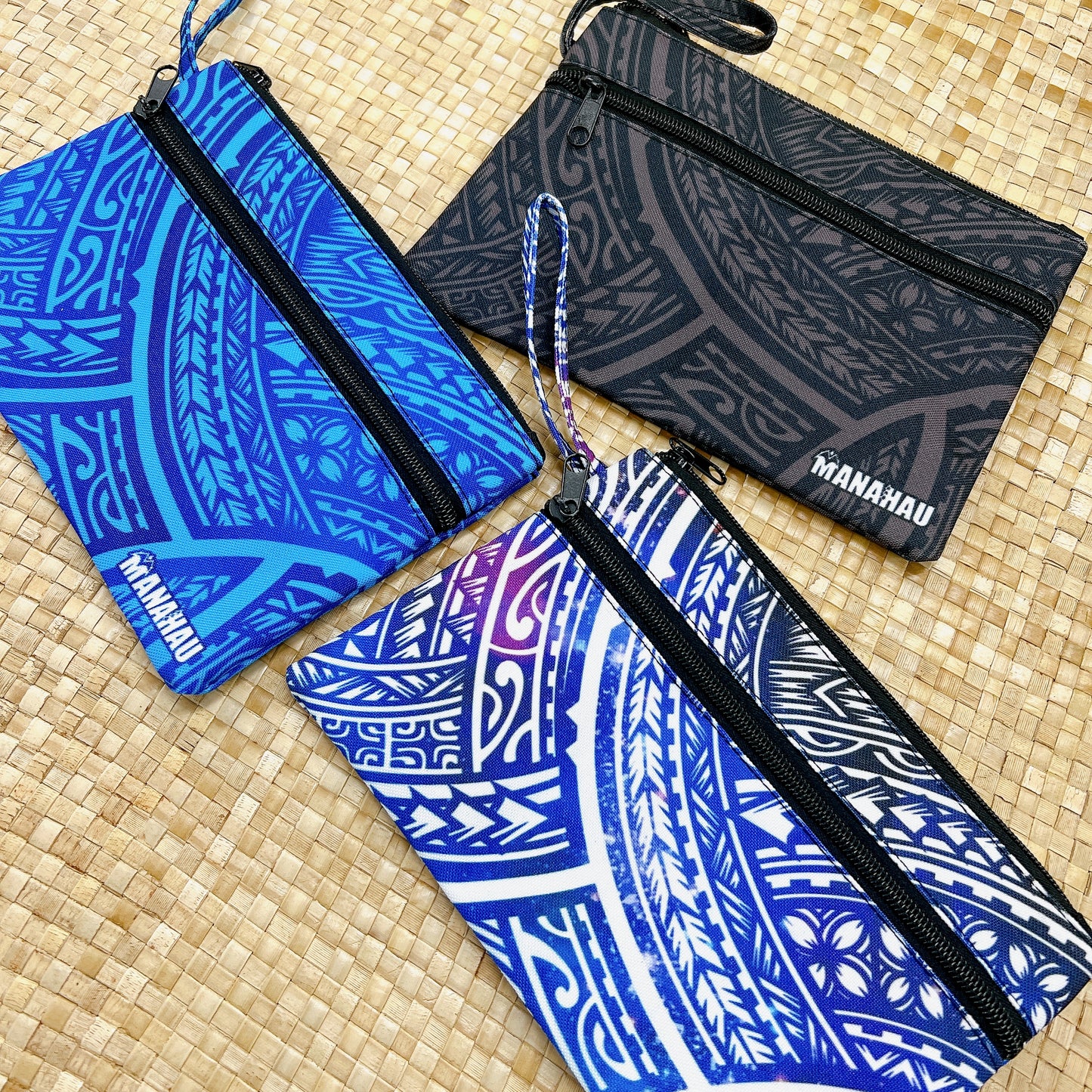 Polynesian pattern clutch bag