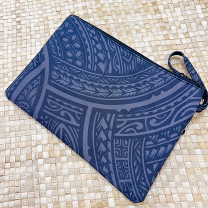 Polynesian pattern clutch bag