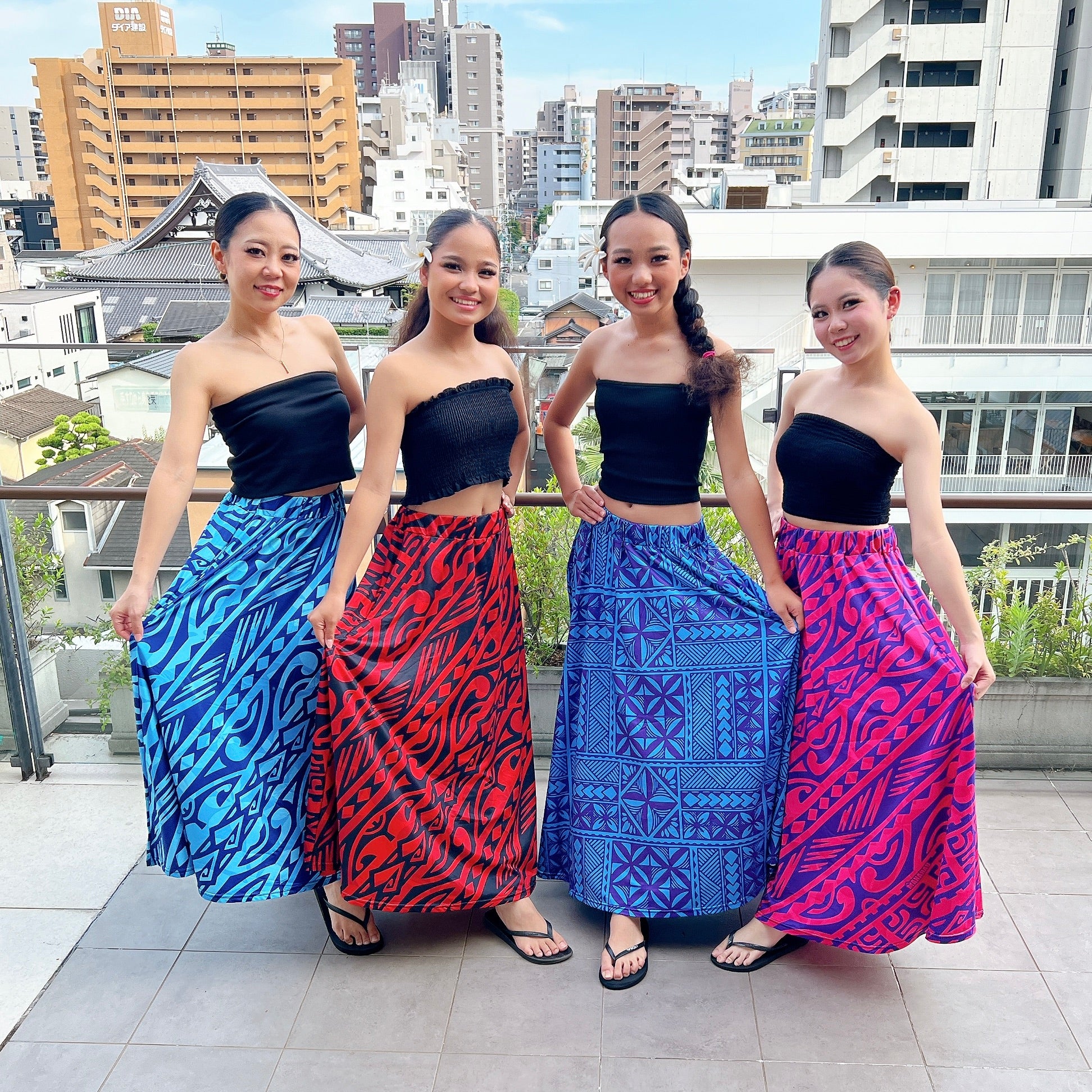 【Mサイズ】新品　JOAN社交ダンス ボタニカル柄デザインカットソー緑ｊ9066 Manahau ロングスカート ~Tahitian Tribal~ – MANAHAU Okinawa