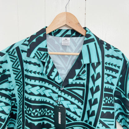 Tribal Aloha Shirt &lt;Mint &amp; Black&gt;