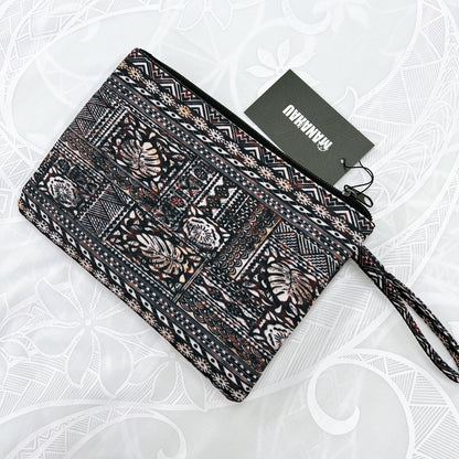 Polynesian pattern clutch bag