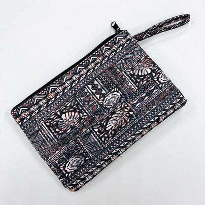 Polynesian pattern clutch bag