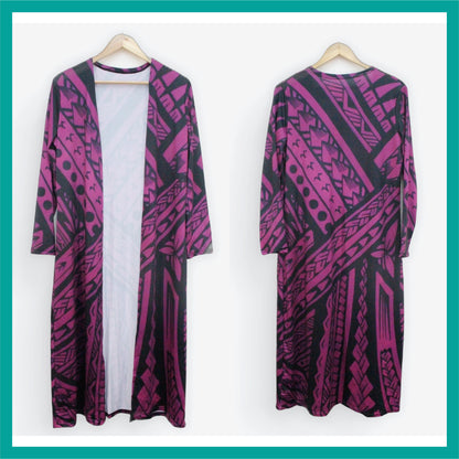 Tribal print long cardigan